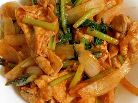 ケチャップ味★簡単豚肉と小松菜炒め